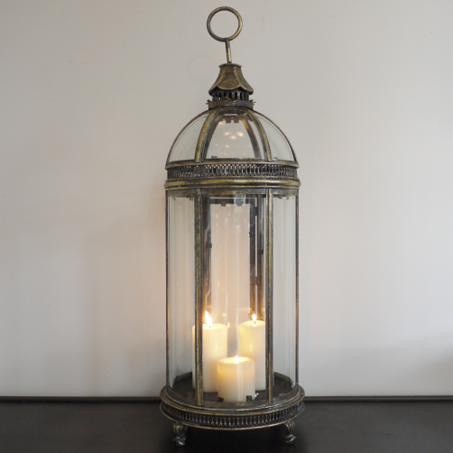 Extra Large Ornate Glass Candle Lantern