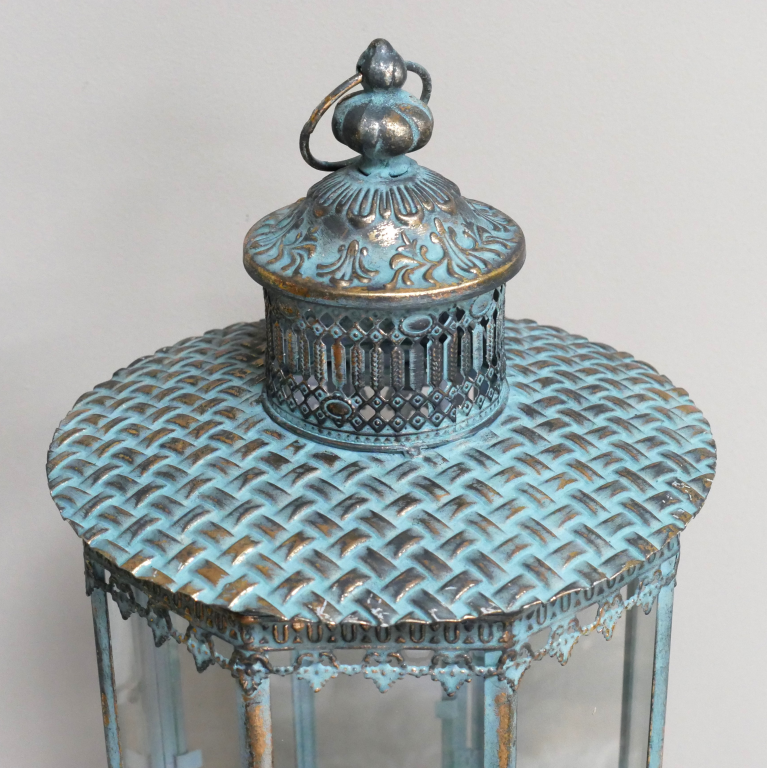 Ornate Gold Candle Lantern on a Stand