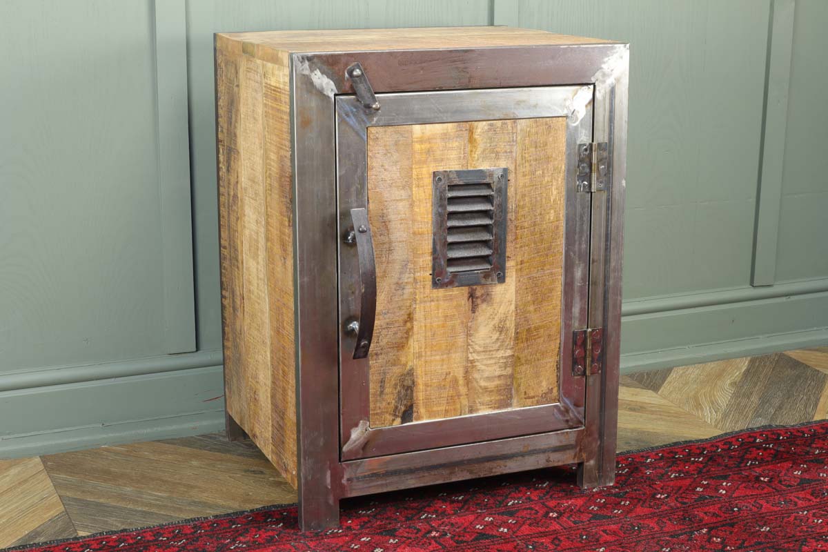 Industrial Single Door Wooden Cabinet