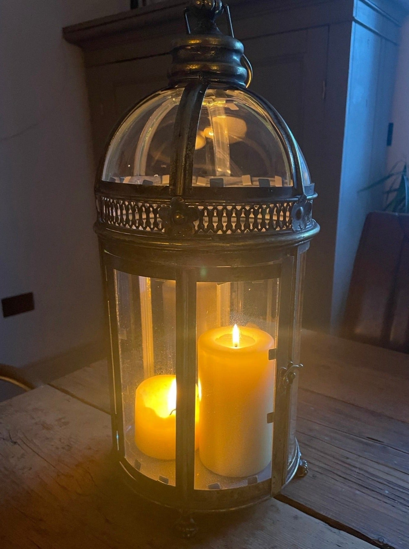 Glass Candle Lantern- Medium