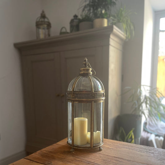 Glass Candle Lantern- Medium