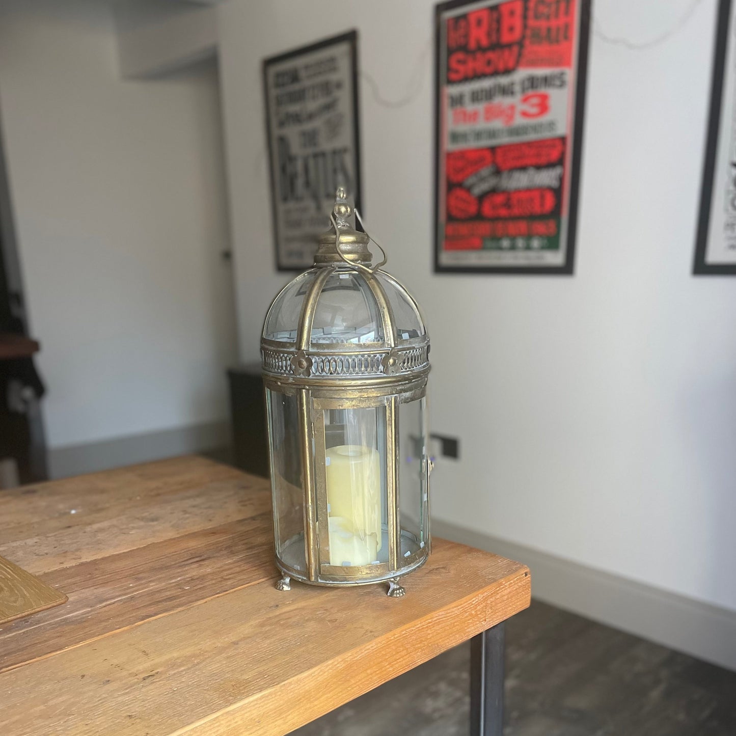 Glass Candle Lantern- Medium