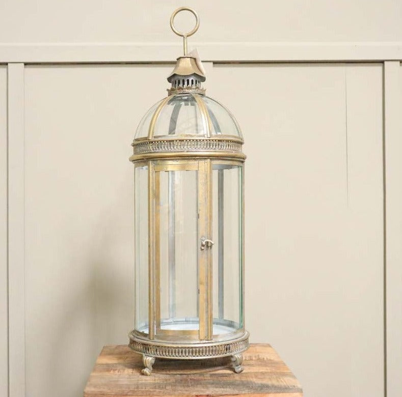 Extra Large Ornate Glass Candle Lantern