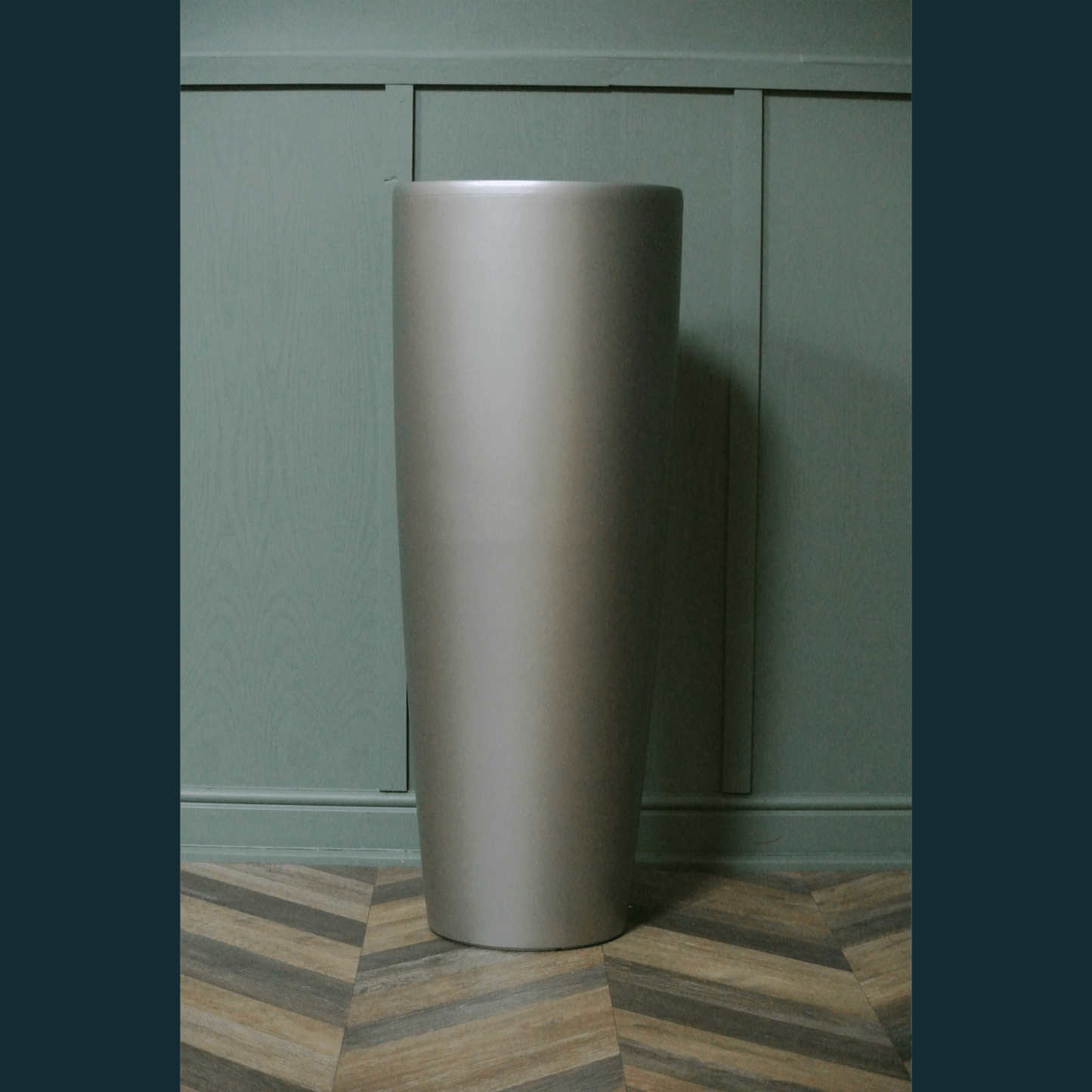 Giant Self Watering Planters – Cylindrical - Metallic Grey