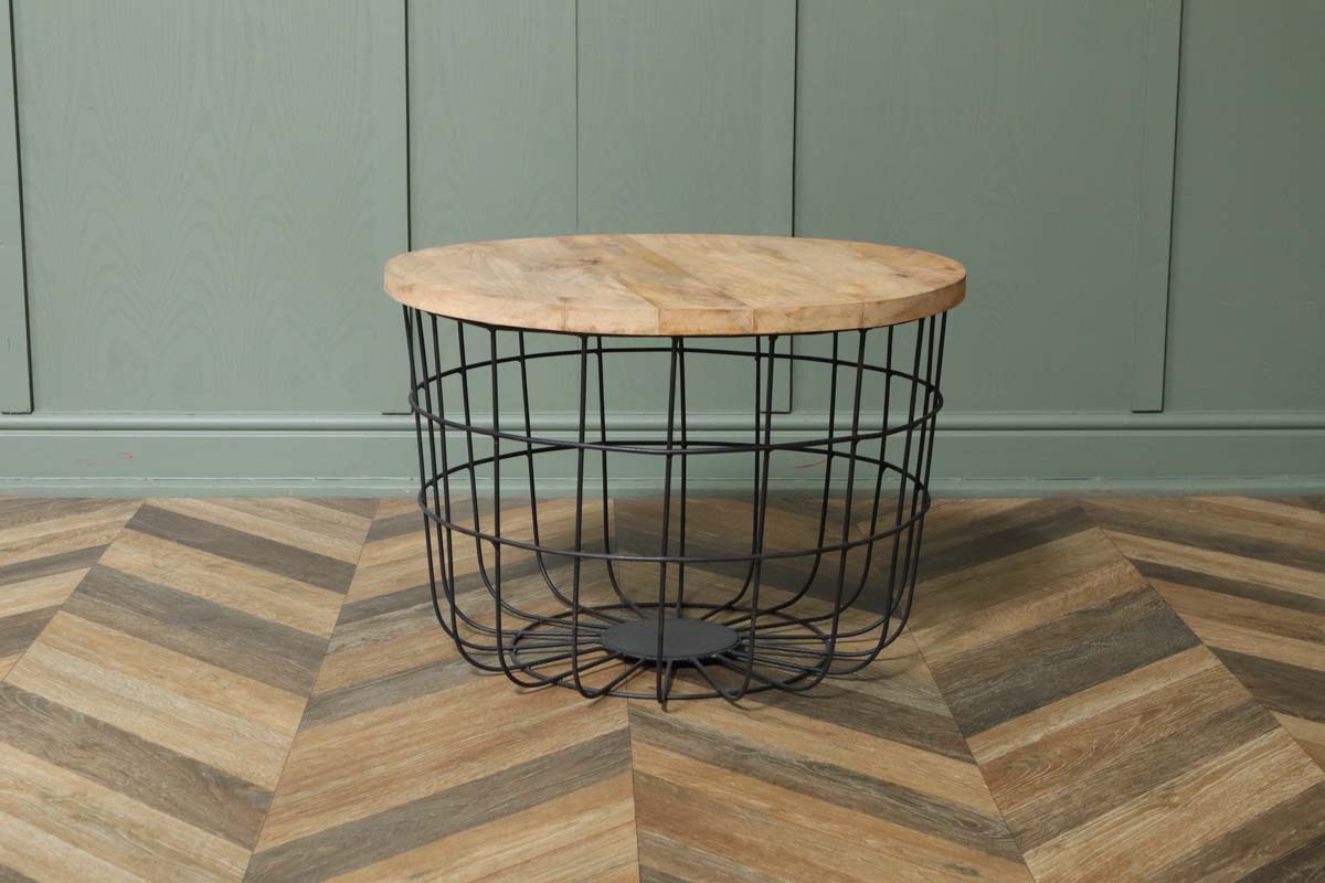 Storage basket store side table