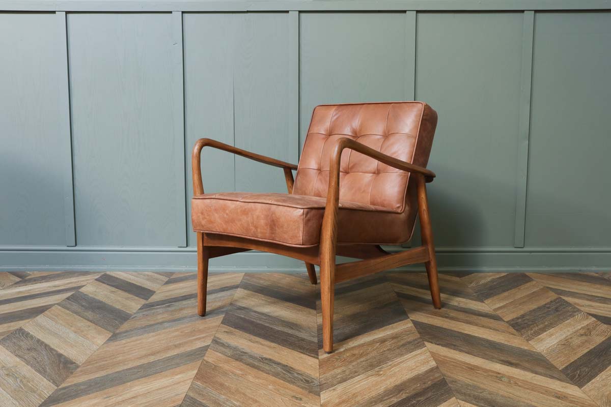 Kelham Humber Leather Scandinavian Armchair