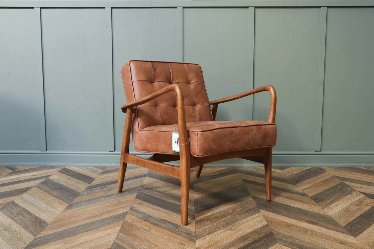 Humber armchair vintage brown outlet leather