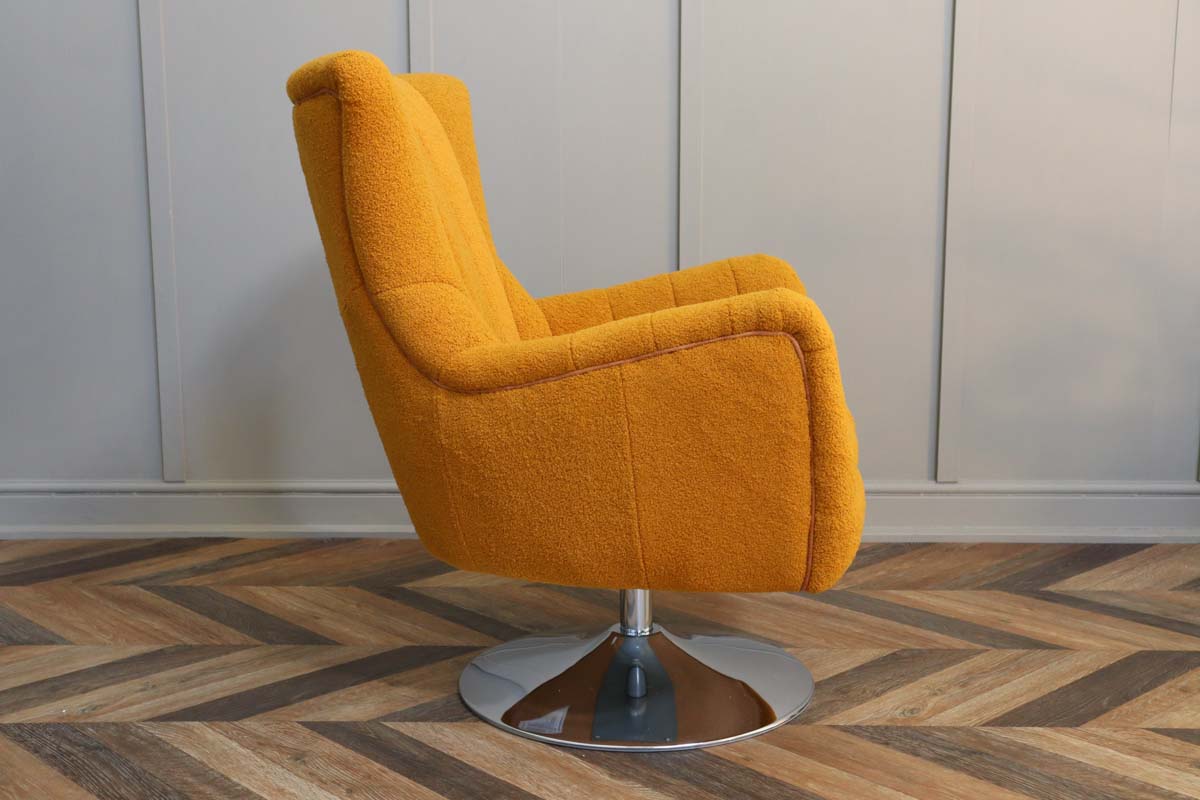 Mustard velvet deals swivel chair